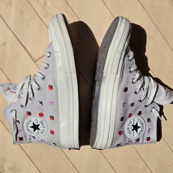 Converse Chuck 70 High Desert Sand Egret Floral Embroidary Size 7 - Picture 7 of 9